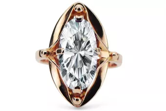 Ring Vintage Schmuck Zirkon Originales Vintage-Roségold aus 14 Karat vrc047r